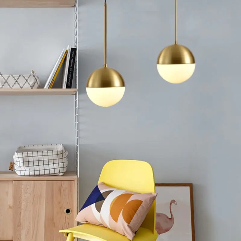 Golden Glass Ball Pendant Light