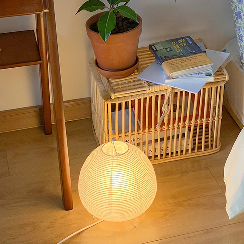 Washiro Paper-Shade Table Lamp, view 2 of 7
