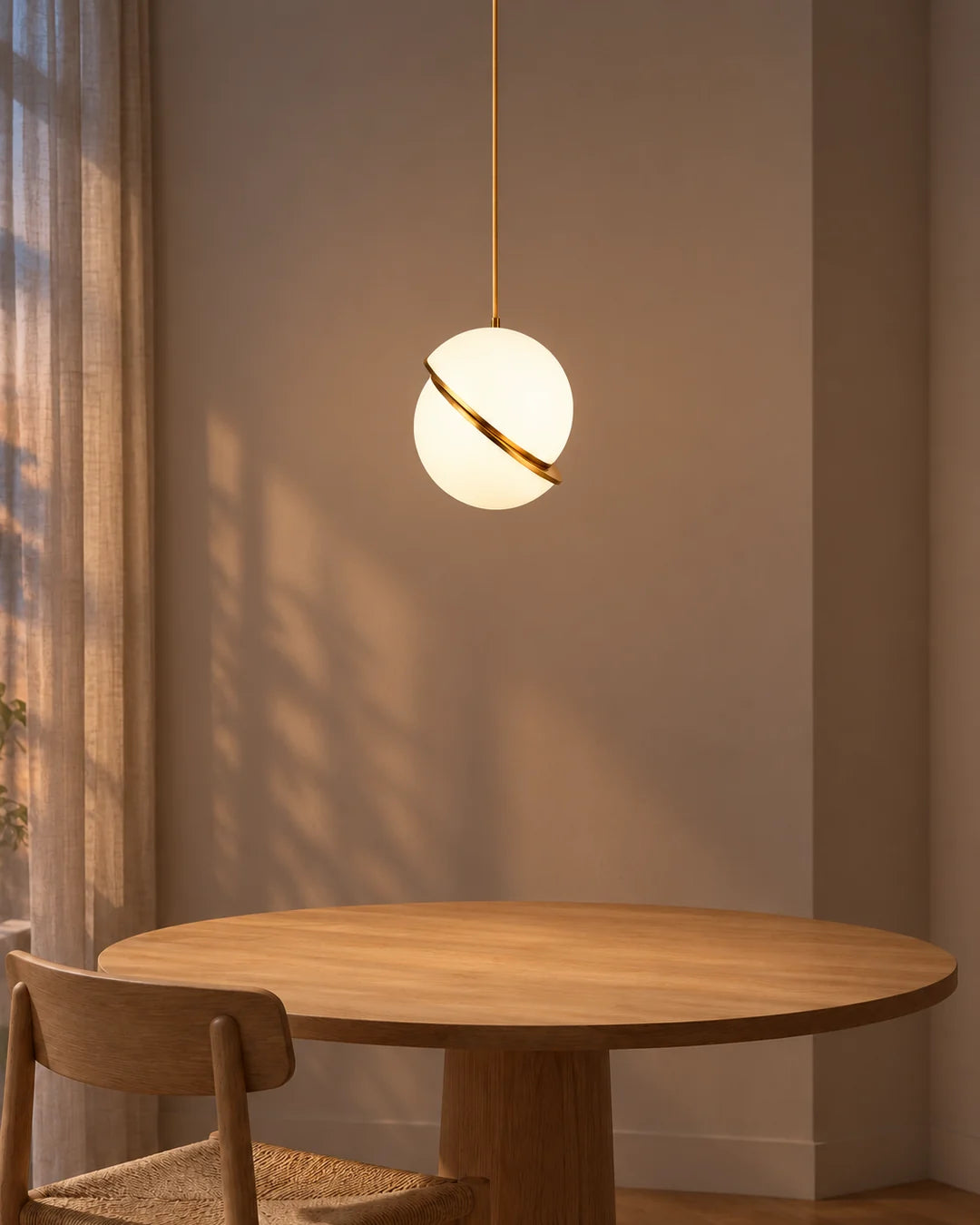 Banyue pendant over dining table, evening