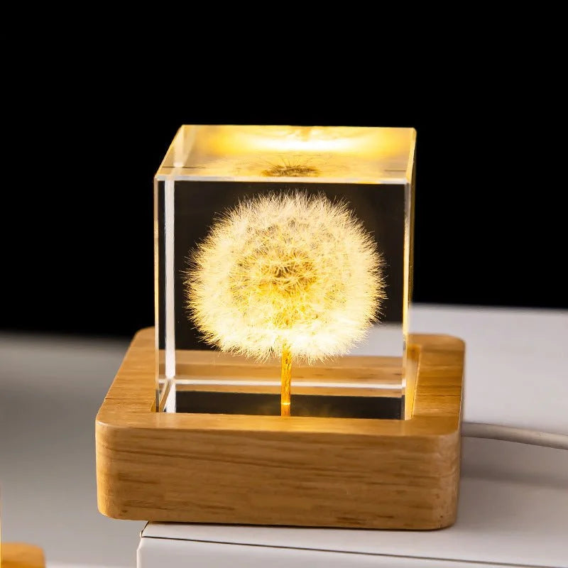 Bocona flower ball accent lamp, lit floral form