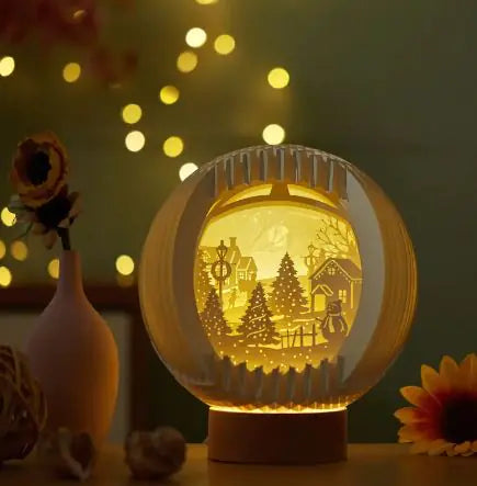 Paper and Wood Light-and-Shadow Lamp, detail view 15