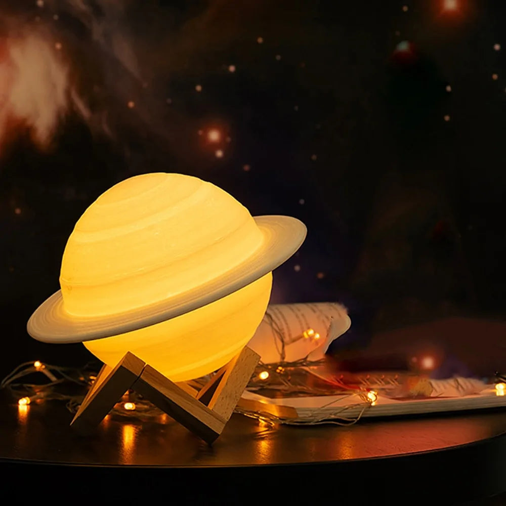 Tosena ringed planet saturn lamp on its stand