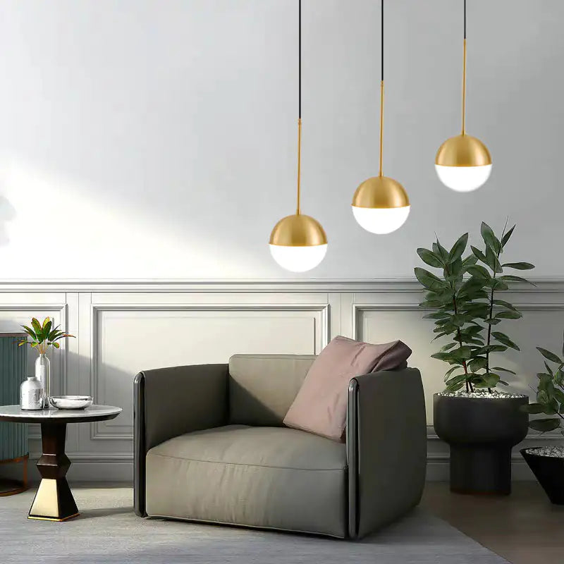 Golden Glass Ball Pendant Light