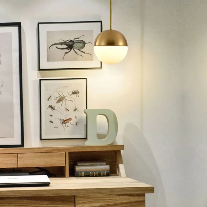 Golden Glass Ball Pendant Light