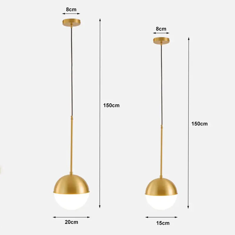Golden Glass Ball Pendant Light
