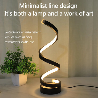 Uzuna Spiral Warm-Light Table Lamp, view 2 of 3