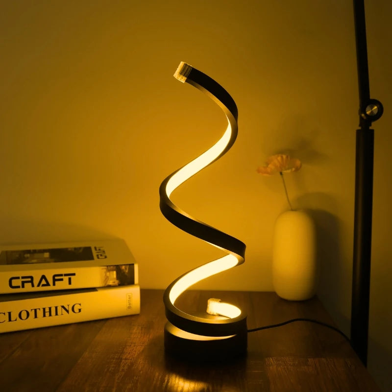 Uzuna Spiral Warm-Light Table Lamp, view 1 of 3