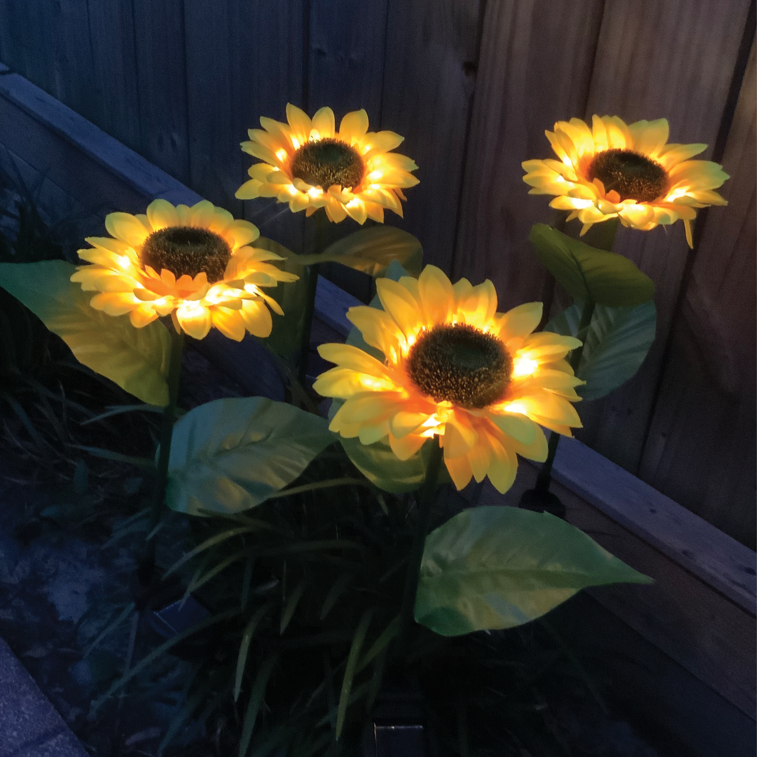Elegant Solar-Powered Sunflowers Light Set