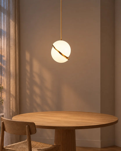 Banyue pendant over dining table, evening