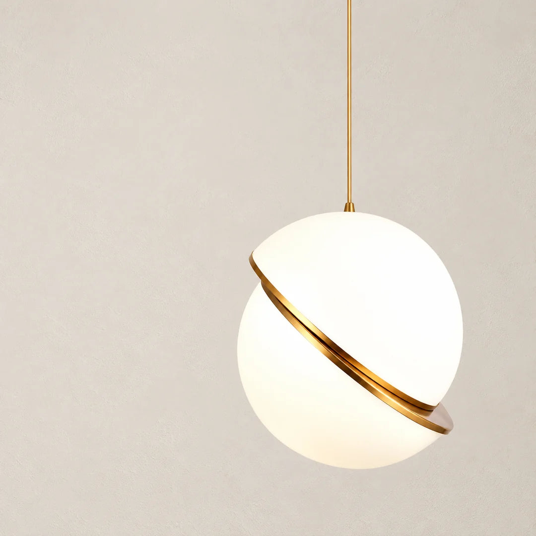 Banyue sliced-shade pendant on light wall