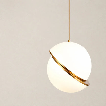Banyue sliced-shade pendant on light wall