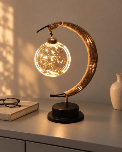 Dalmi Textured Full Moon Lamp, shelf lifestyle