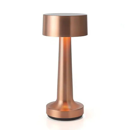 Close view of the Aurora bronze table lamp and acrylic light head