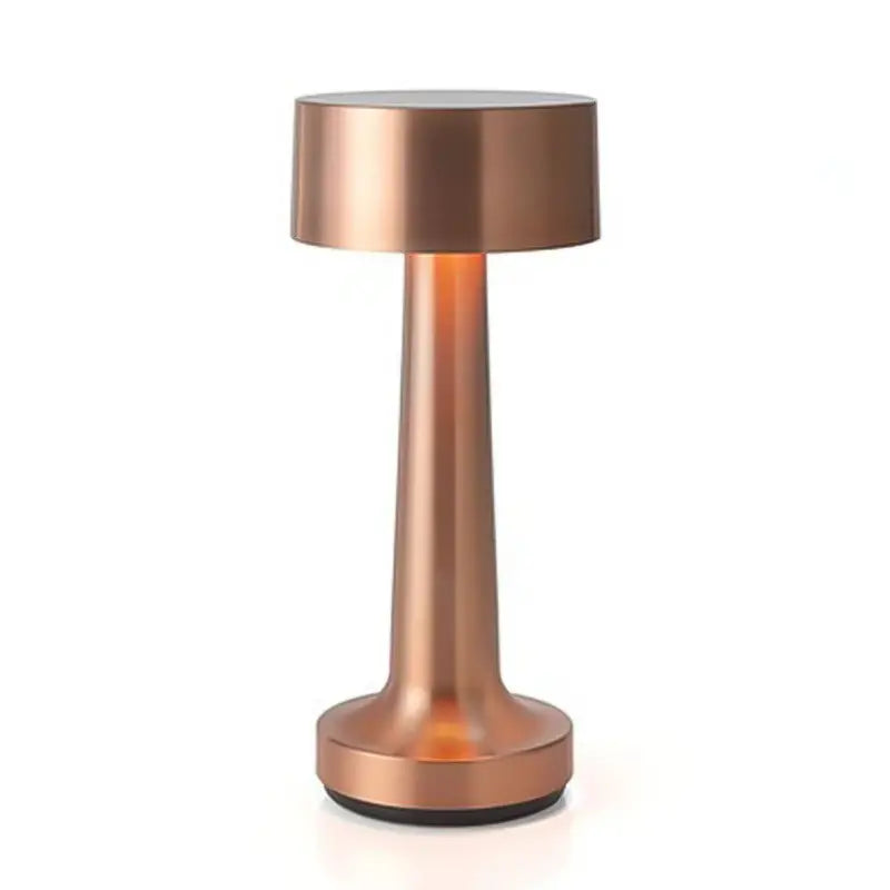 Close view of the Aurora bronze table lamp and acrylic light head