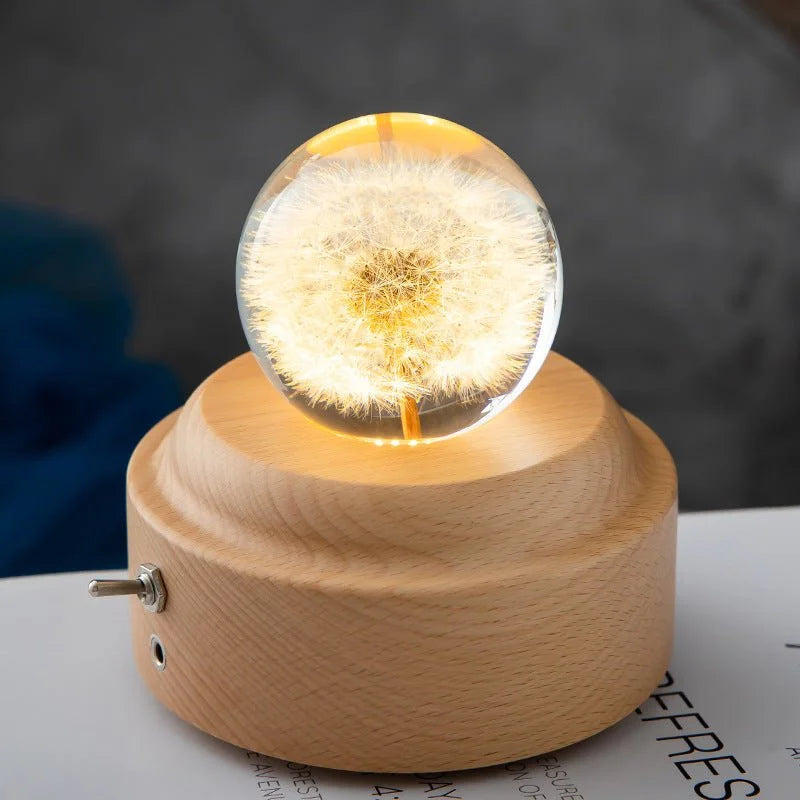 Bocona flower ball lamp on a shelf, detail view
