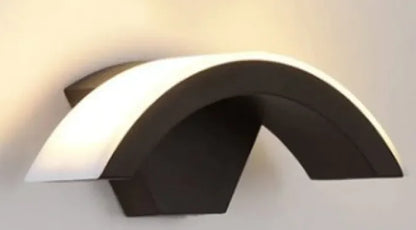 Lunara Arc Wall Light, front view, lit