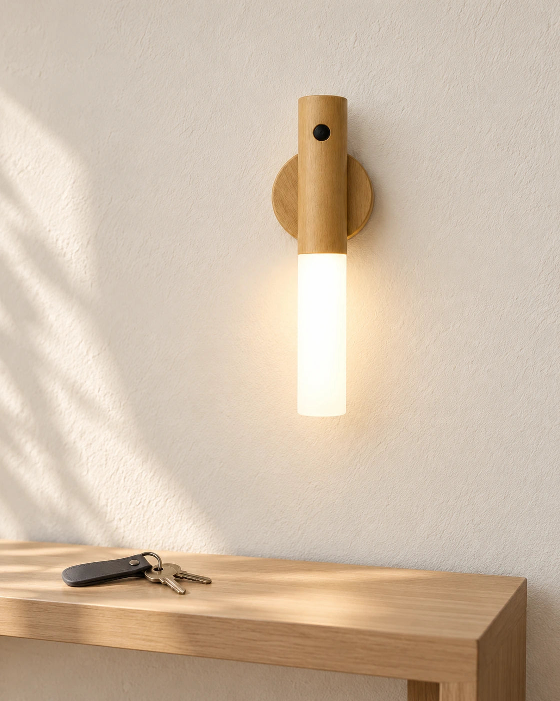 Musong baton wall light in an entryway
