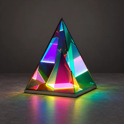 Samgara pyramid accent lamp on dark stone