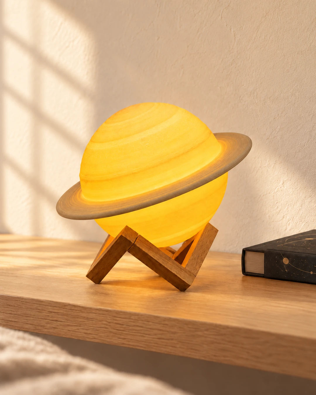 Tosena Ringed Planet Saturn Lamp, shelf lifestyle