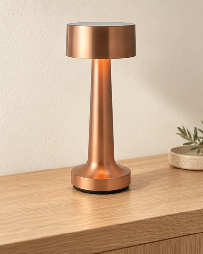 Yuzora table lamp on a console as a host gift accent
